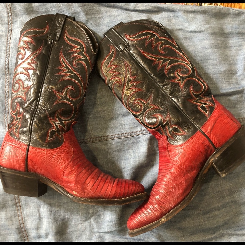 Vintage Dan Post Cowboy Boots Size 8-8.5